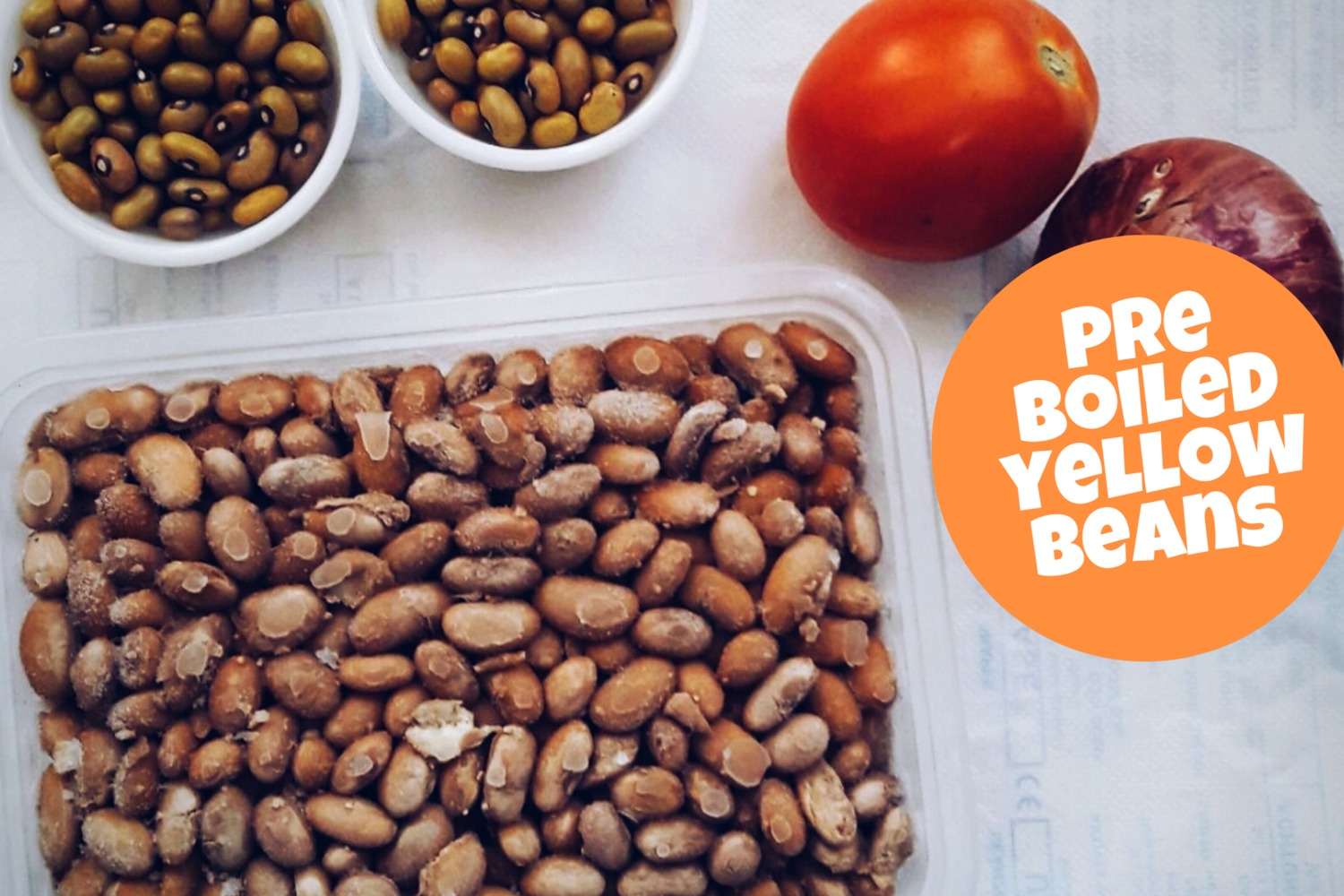 Pre Boiled Yellow beans 500g pack_0