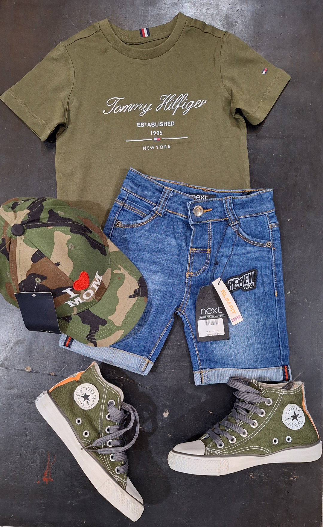 T-shirt TOMMY Vert treillis