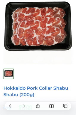 Hokkido pork collar shabu