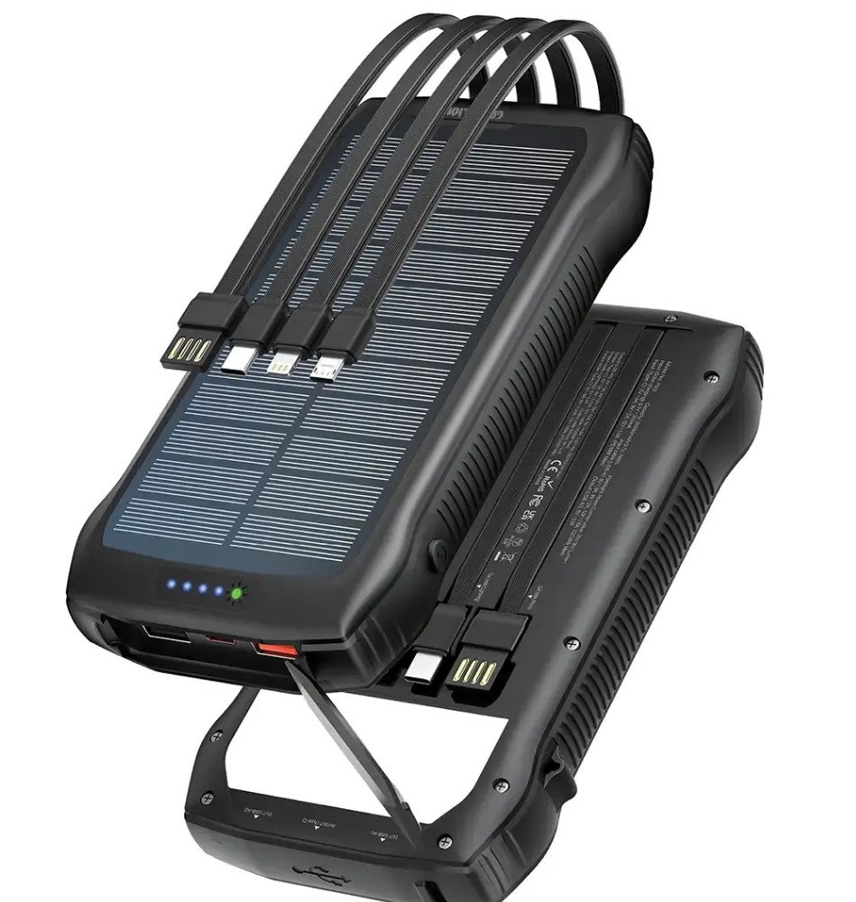 Green Lion Solar Force 20000mAh Power Bank - Black
