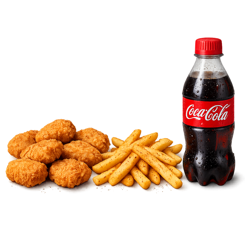 Nuggets + Seasoned Fries + Soda 350ml