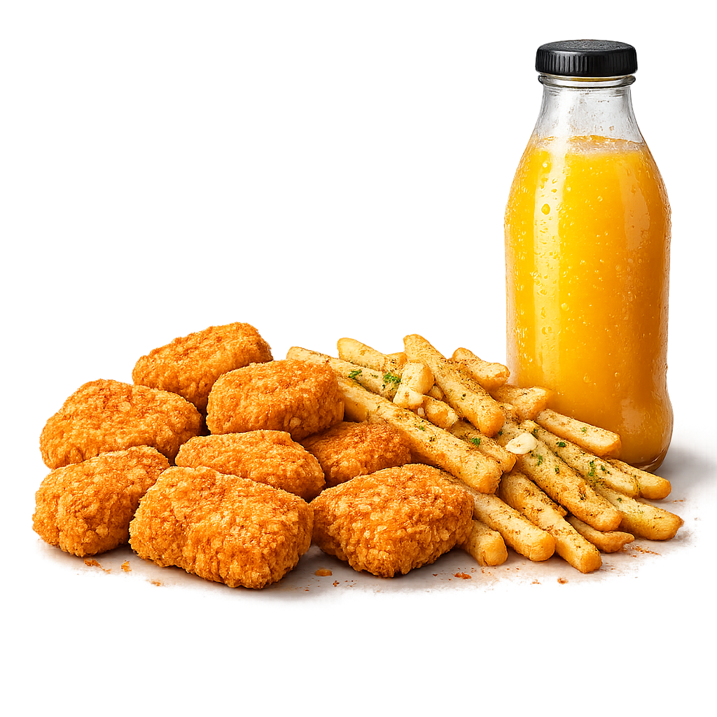 Nuggets + Seasoned Fries + Juice 450ml_0