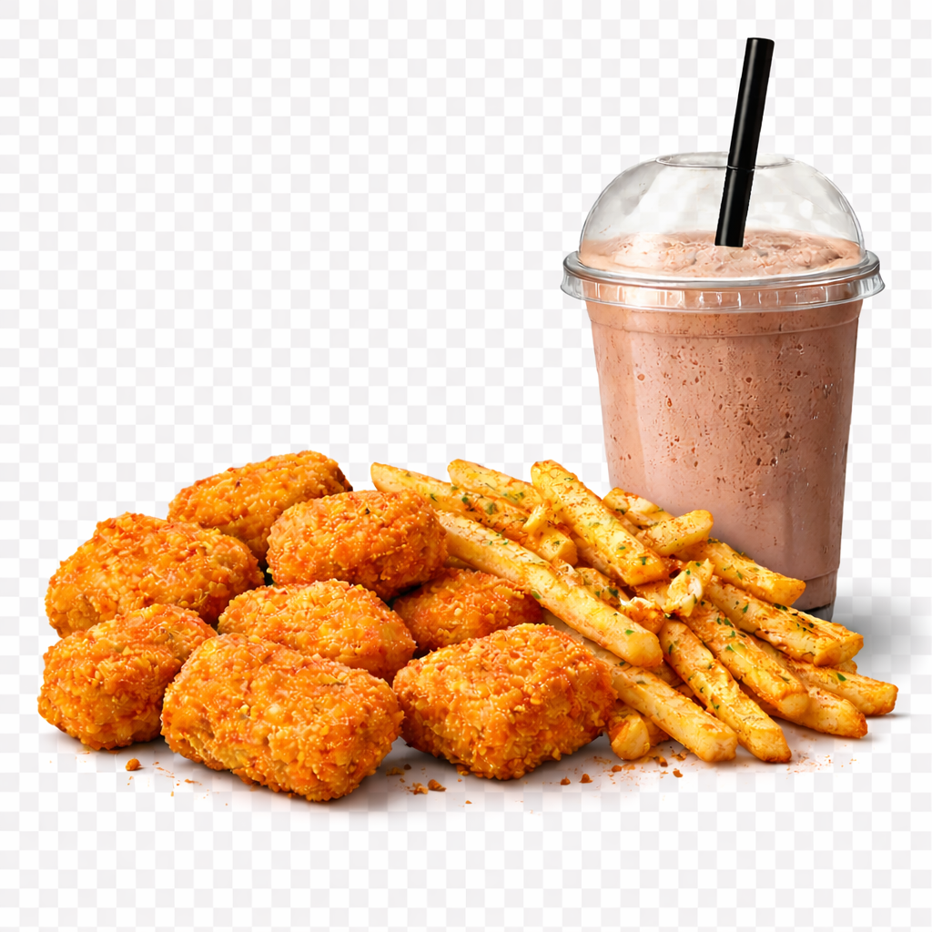 Nuggets + Seasoned Fries + Milkshake 500ml_0