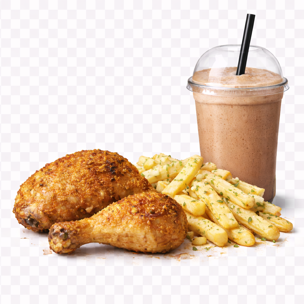 Chicken Leg + Garlic Fries + Milkshake 500ml