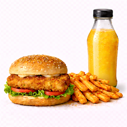 Crunch Burger + Seasoned Fries + Juice 450ml
