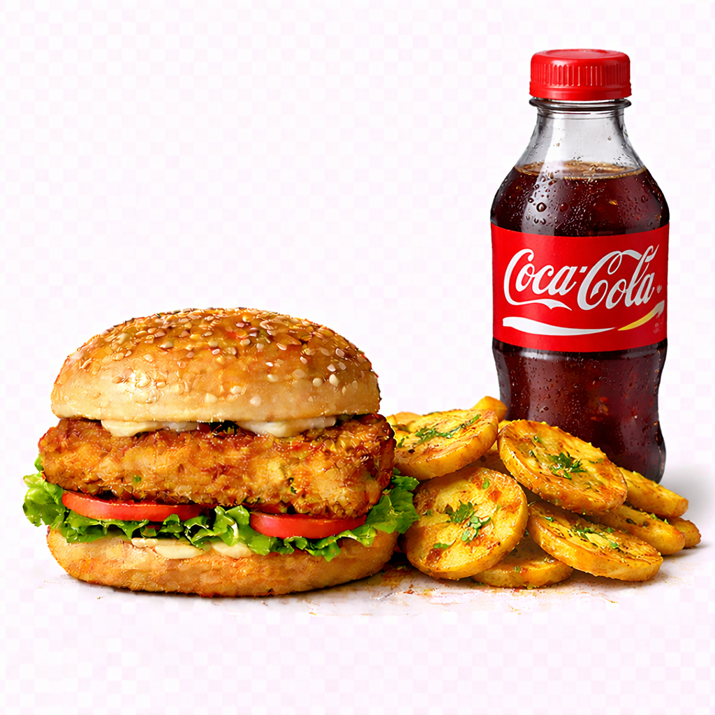 Crunch Burger + Bhajia + Soda 350ml_0