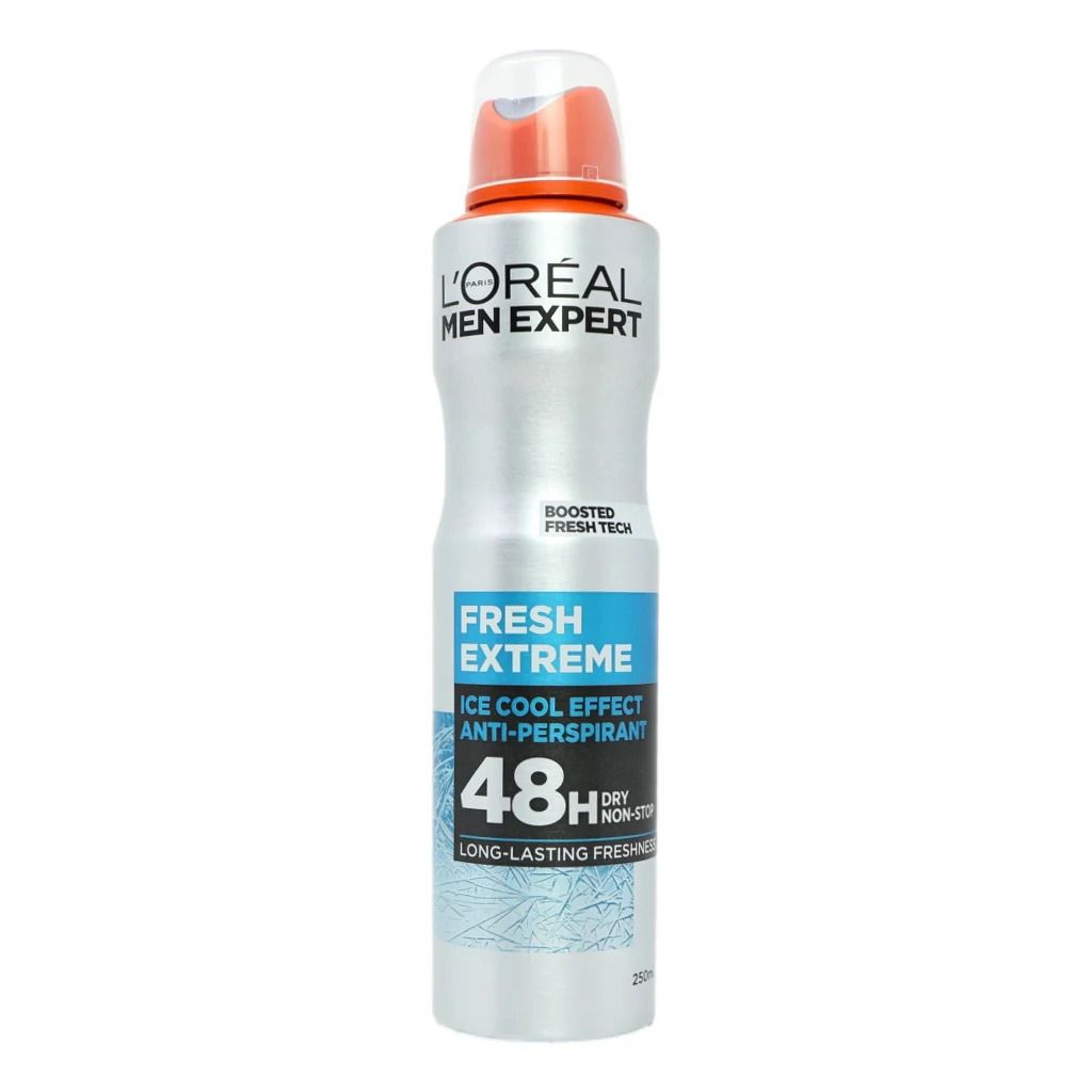 LOREAL PARIS MEN EXPERT FRESH EXTREME 48H SPRAY DEODORANT ICE COOL EFFECT لوريال باريس مين إكسبرت فريش إكستريم بخاخ مزيل العرق