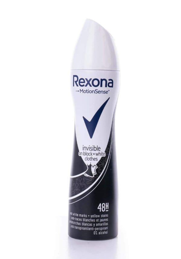 Rexona MotionSense invisible black + white  200 ml ريكسونا مضاد تعرق سبراي انفزبل بلاك + وايت 200 مل