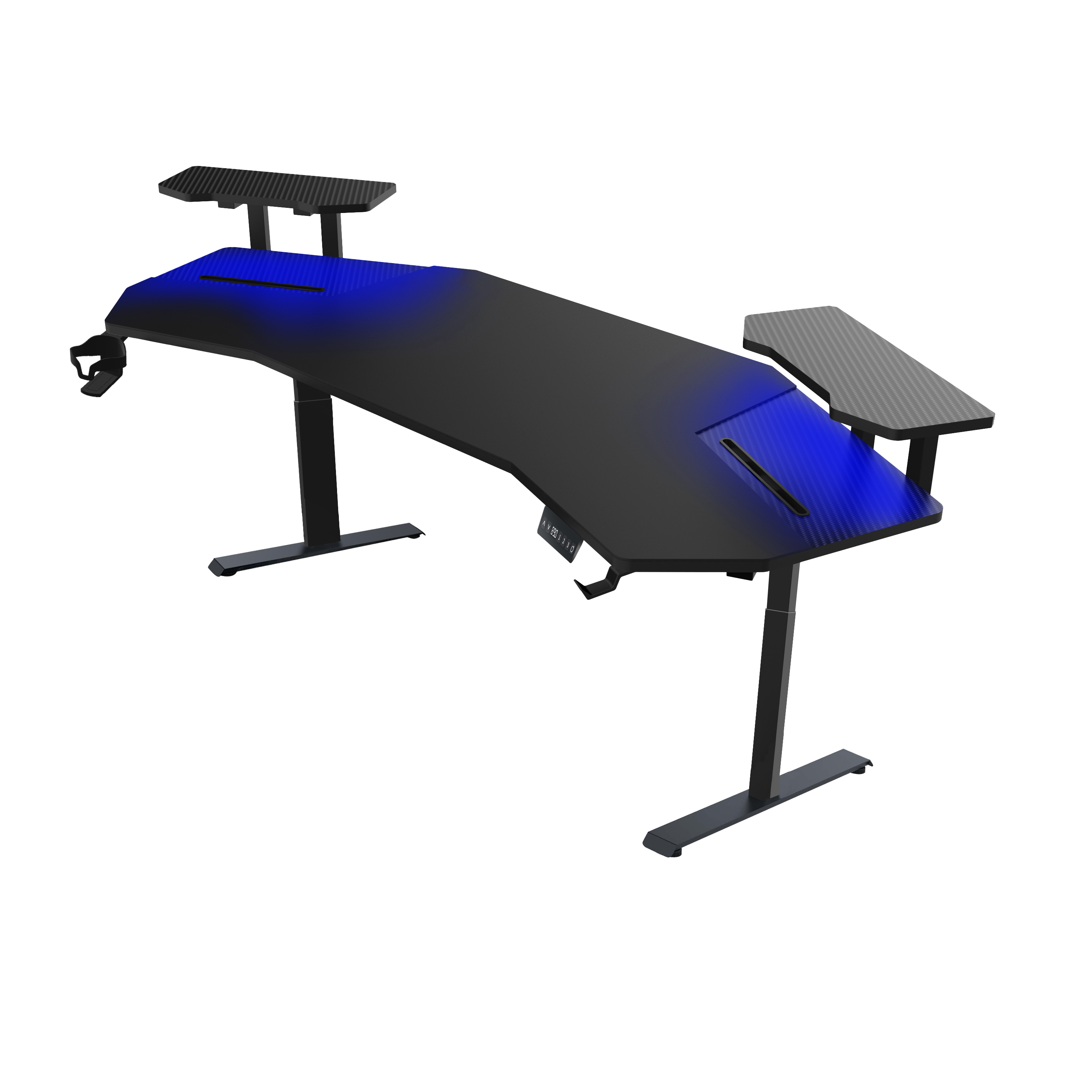 Mesa Gamer Ultimate Preta Grande  Ergonômico Elétrico Sit Stand Desk Motorizado Altura  Ajustável Confortável_1