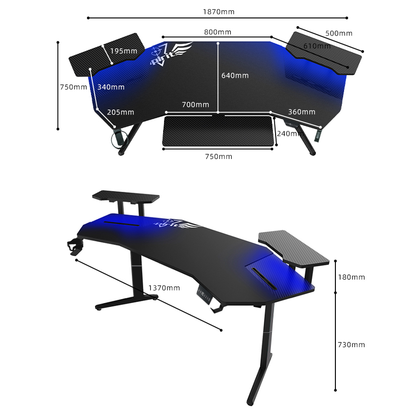 Mesa Gamer Ultimate Preta Grande  Ergonômico Elétrico Sit Stand Desk Motorizado Altura  Ajustável Confortável_2