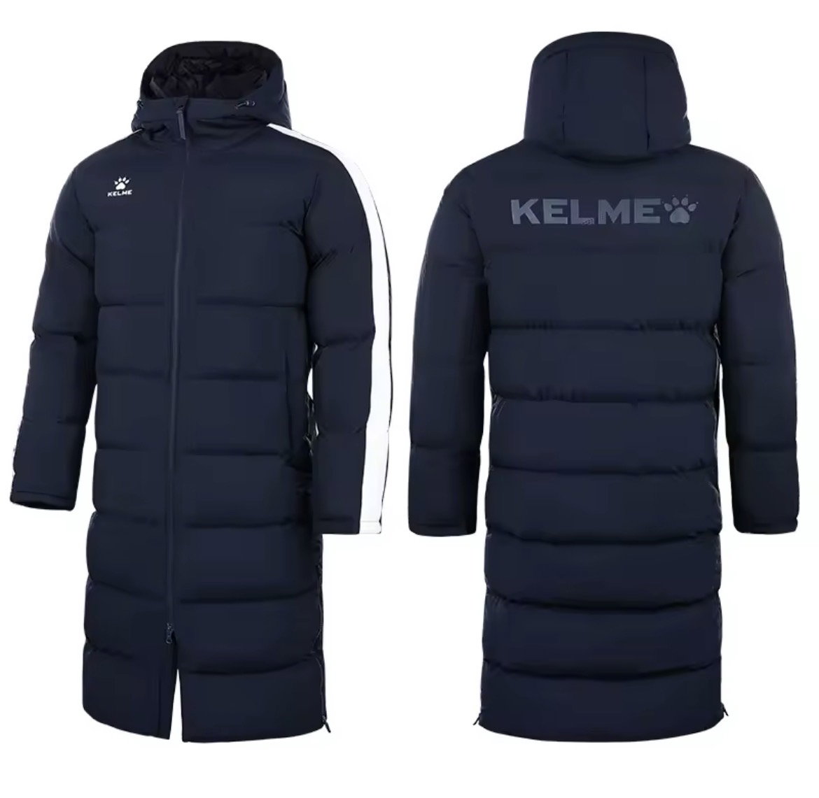 KELME Men Winter Jacket Long Sports Training Hooded_0