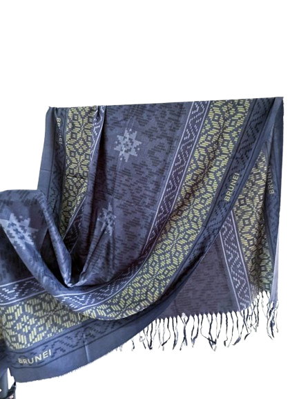 Brunei Scarf Motif (Dark Grey)_0