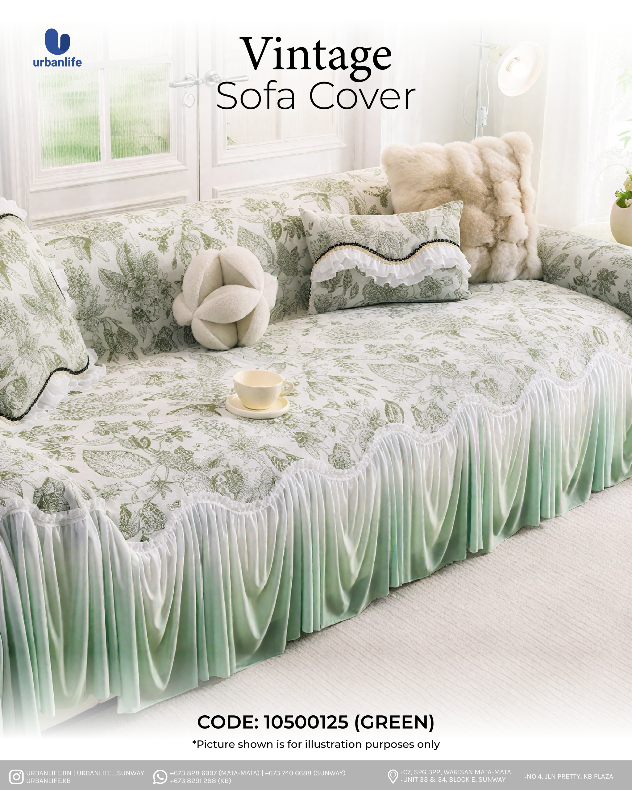 10500125 - VINTAGE SOFA COVER (GREEN)_0