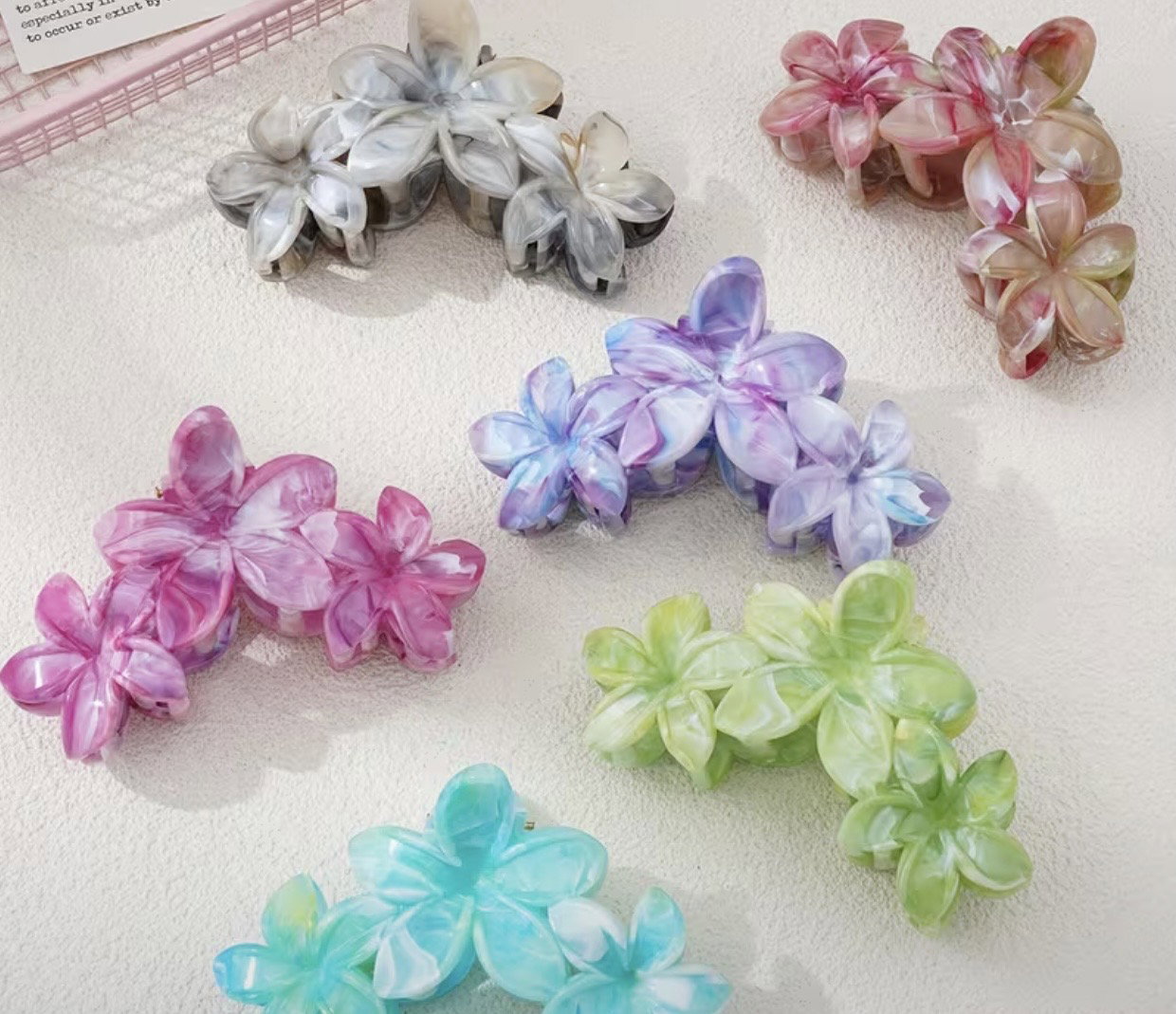 Gradient Floral Claw Clip_0