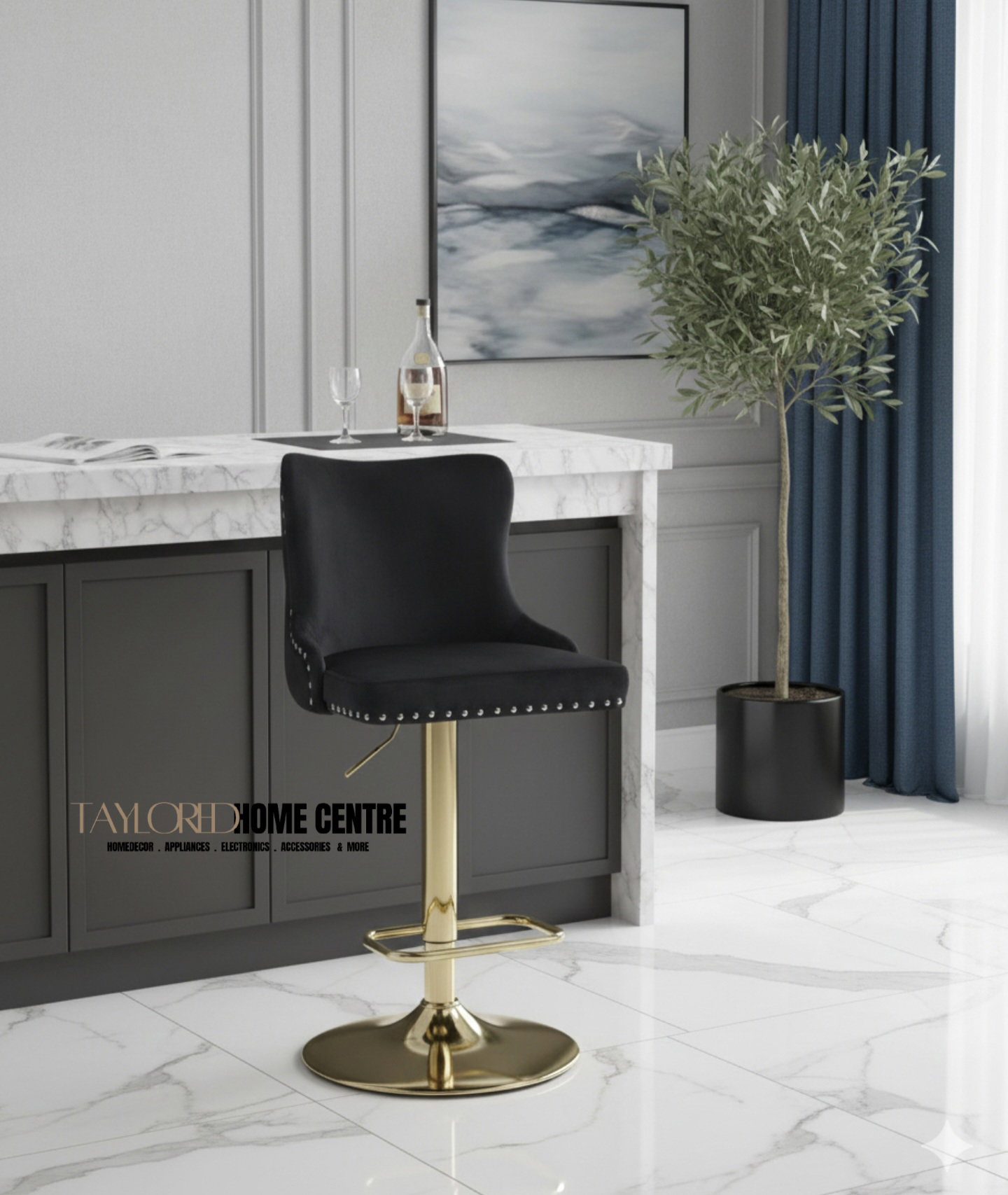 Velvet  Suede Bar Stools _8