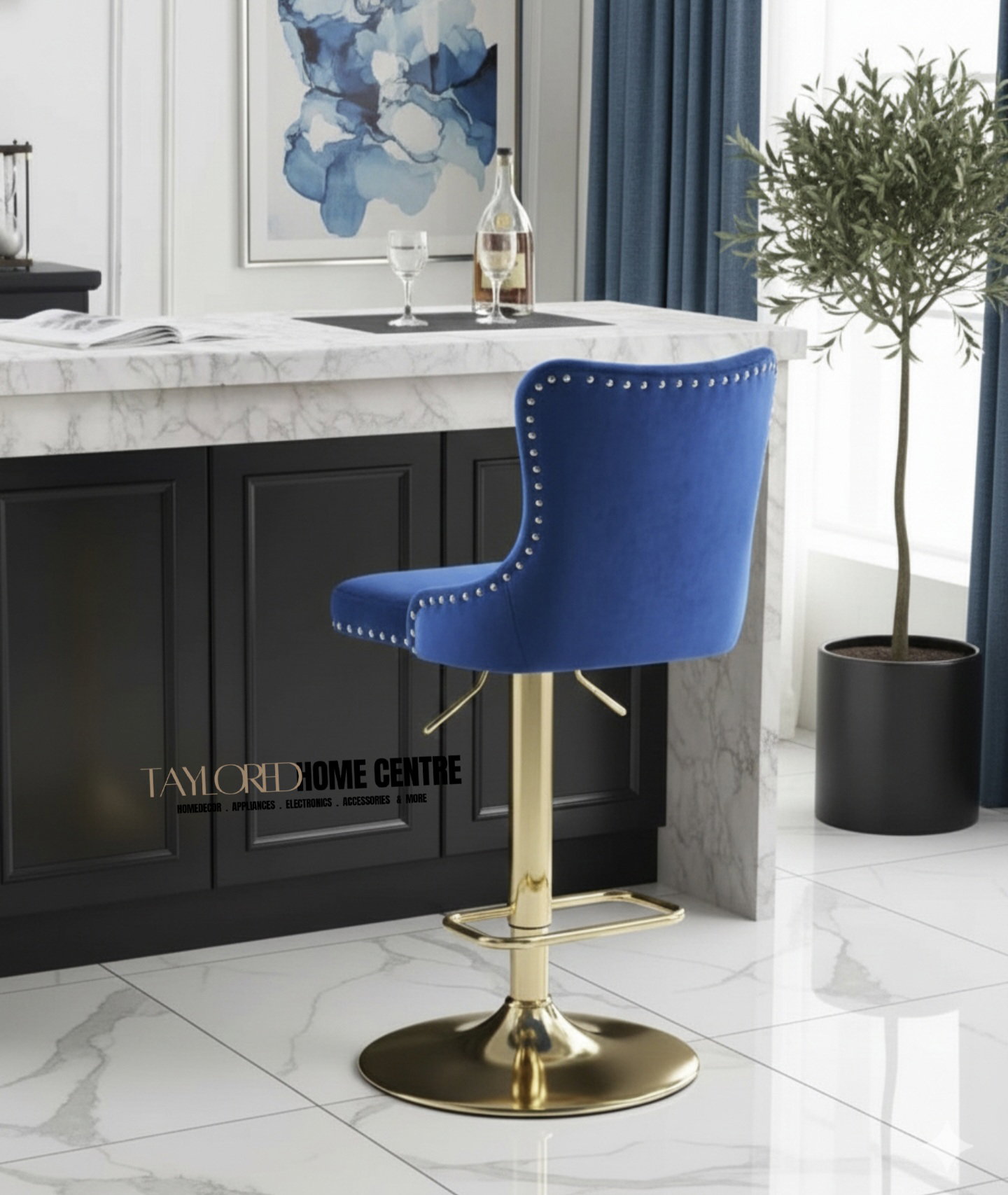 Velvet  Suede Bar Stools _6