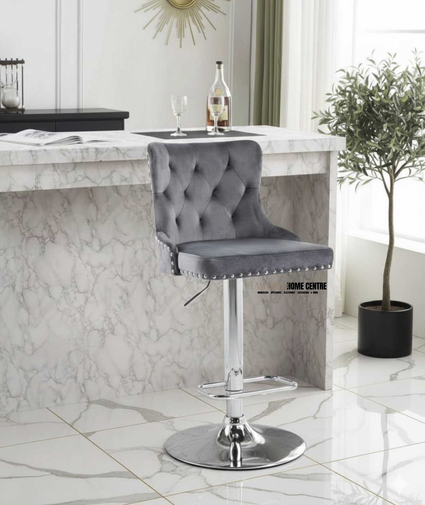 Velvet  Suede Bar Stools _14