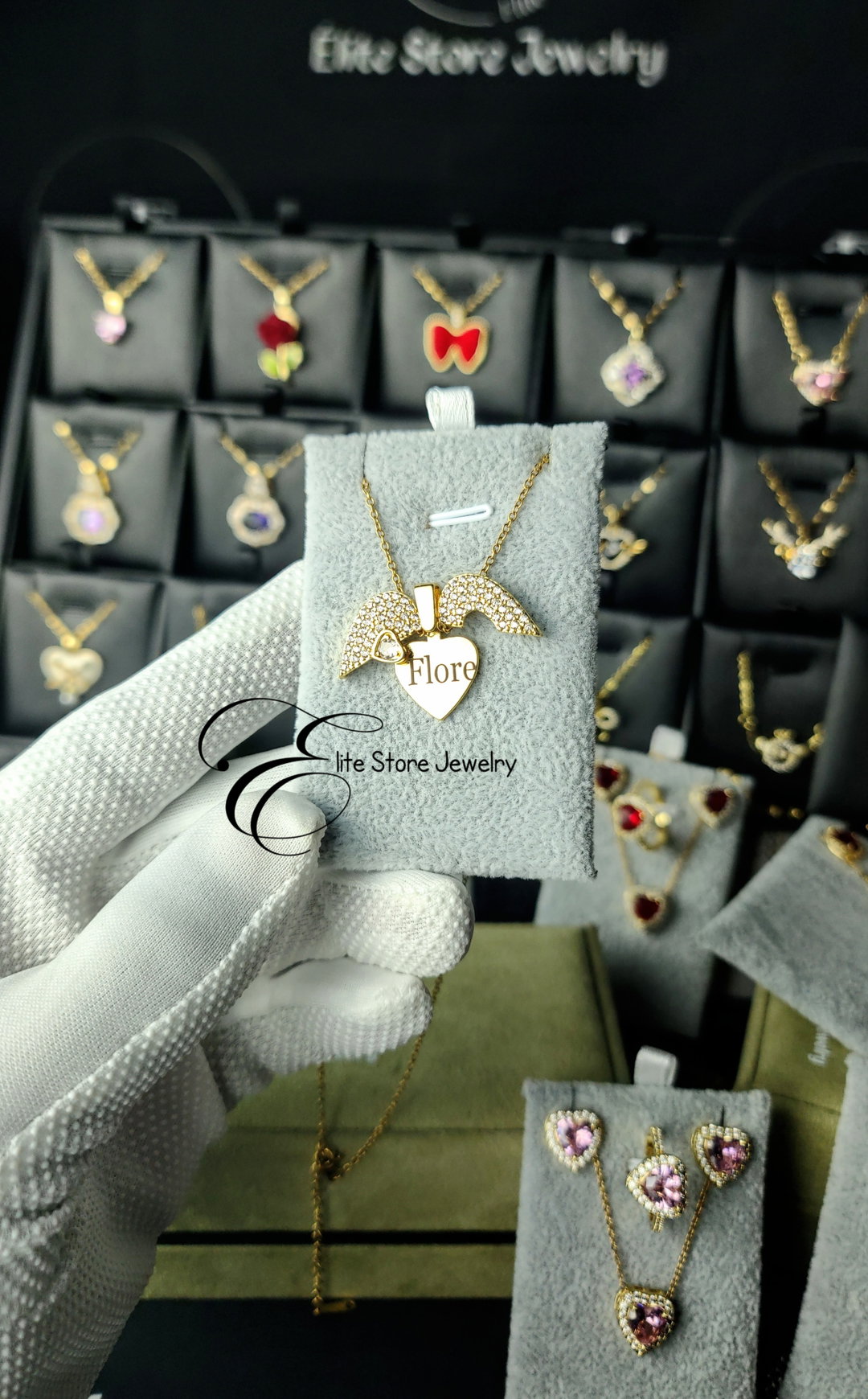 Collier Personnalisé modèle cœur et ailes