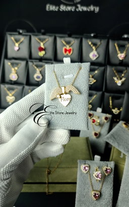 Collier Personnalisé modèle cœur et ailes 