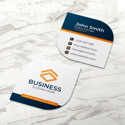 Business Card - Custom Die Cut Spot UV Matt Lamination