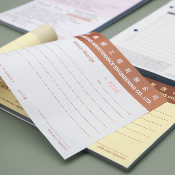 NCR Receipts Pads (1 ply, color)