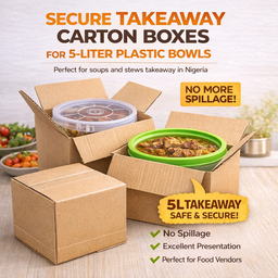TAKEAWAY CARTONS - 8” x 8 x 4”  - ( 2 Liters round)