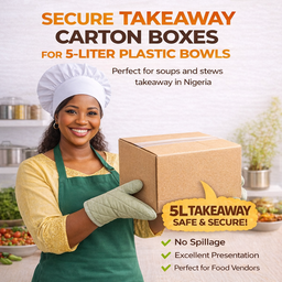 TAKEAWAY CARTONS - 8” x 9.5” x 8” ( 5 Liters round ) 