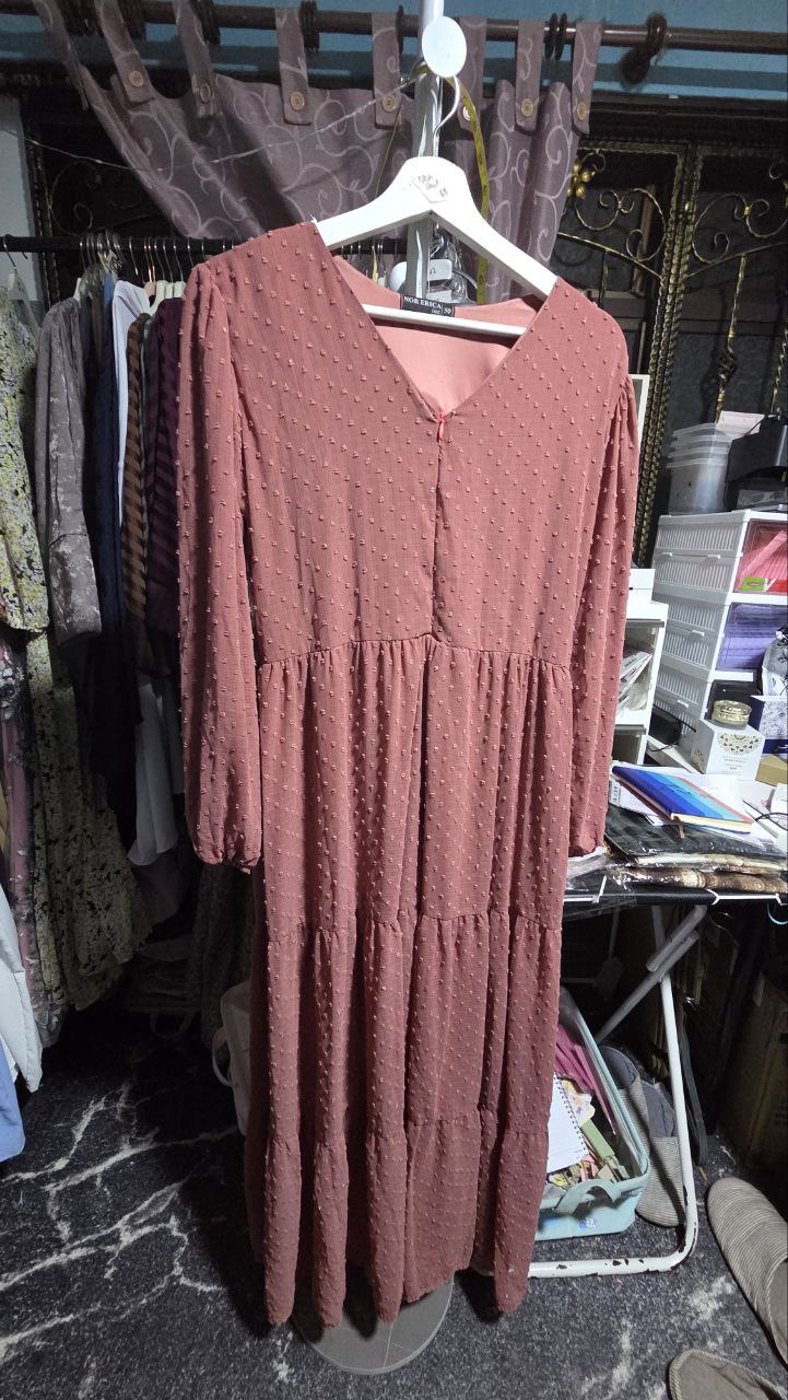 PL NOR ERICA Salmon Pom Pom Shimmer Dress, Size 50, PTP 50