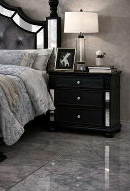 Furniture of America Viktoria Traditional Wood King & Queen Poster Bed in Black & Grey