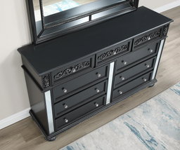 Furniture of America Viktoria Traditional Wood King & Queen Poster Bed in Black & Grey