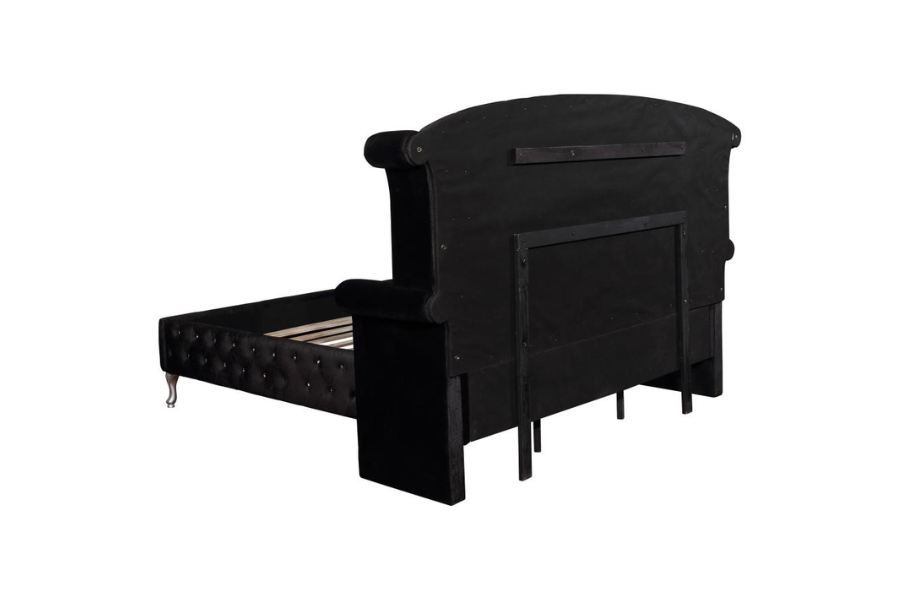 Deanna Diamond Upholstered Eastern Wingback Bed _8