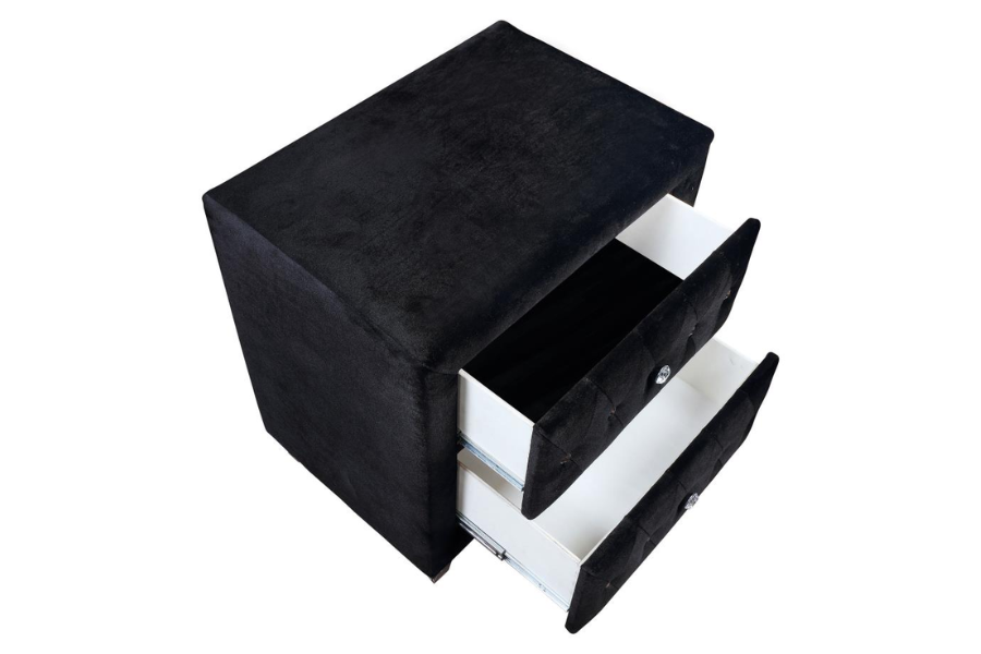 Deanna Diamond Upholstered Eastern Wingback Bed _11