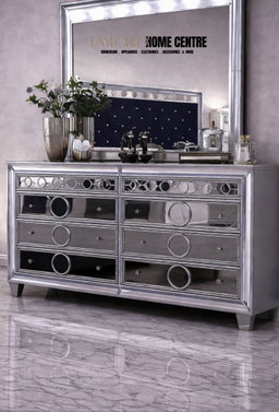 Mairead - 4 Piece King Bedroom Set - Silver / Navy