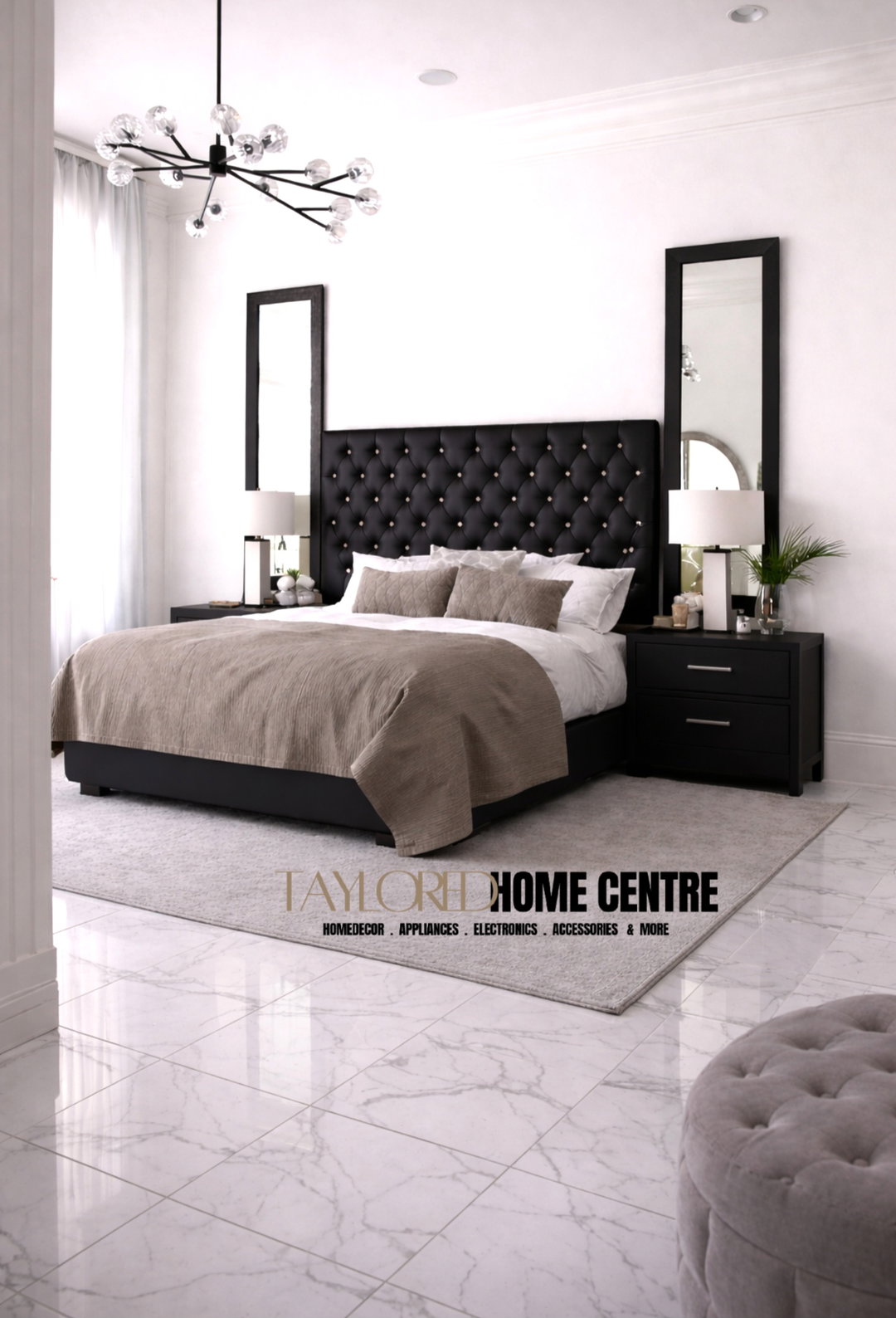 Upposted Headboard Size KING & QUEEN (Available In Black, White, Grey & Brown