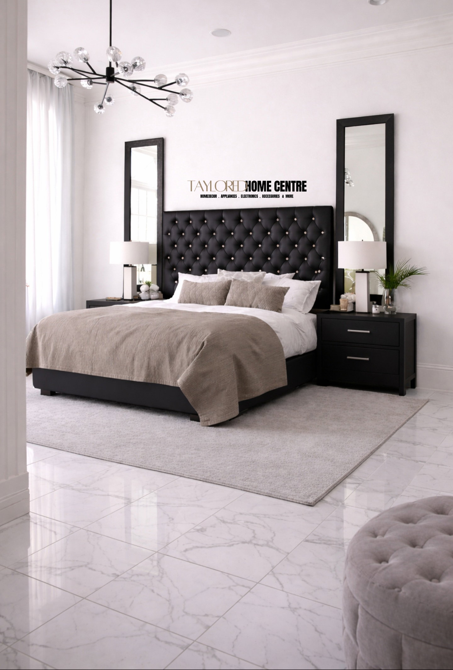 Upposted Headboard Size KING & QUEEN (Available In Black, White, Grey & Brown_3