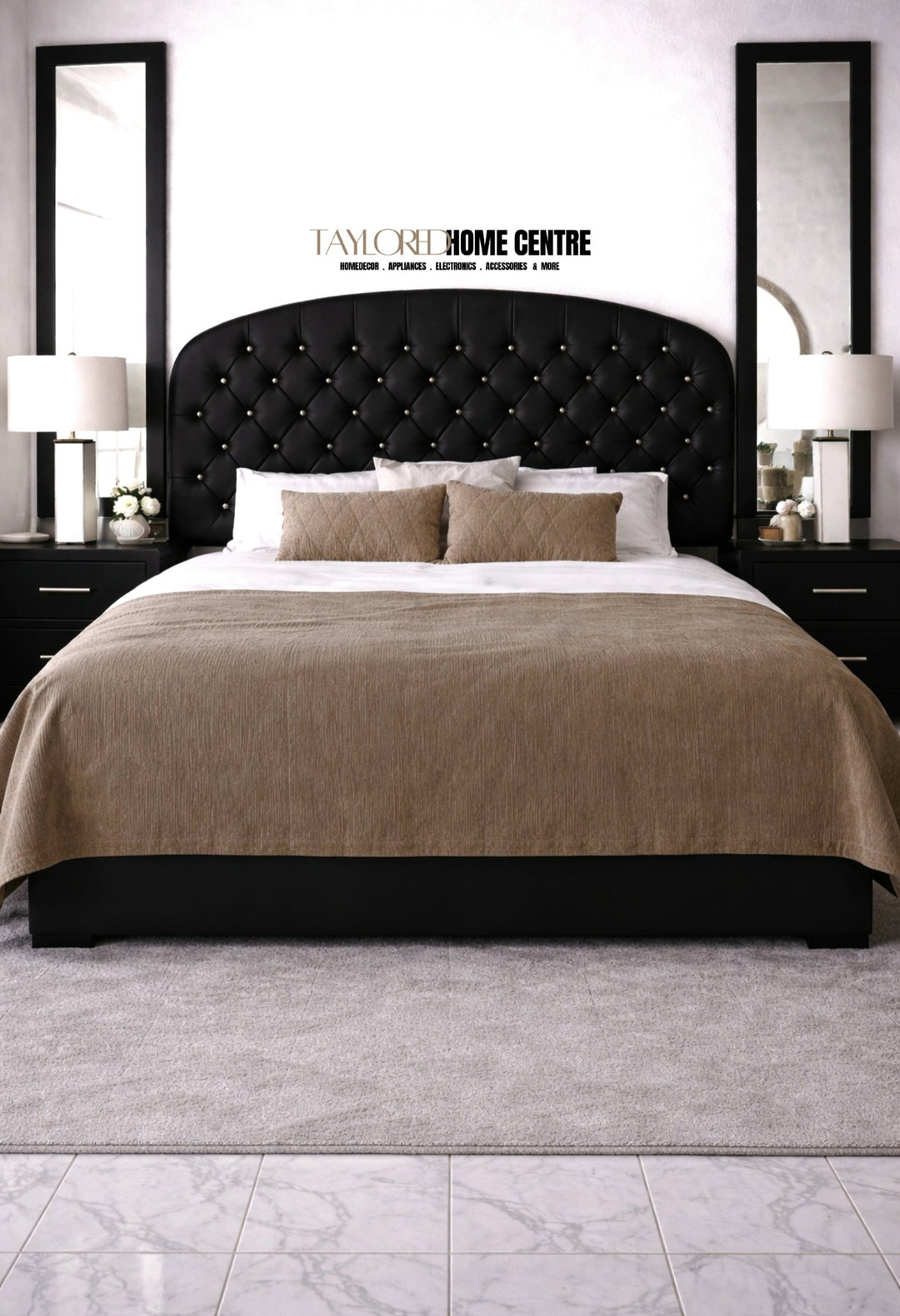 Upposted Headboard Size king & Queen (Available In Black, White & Grey