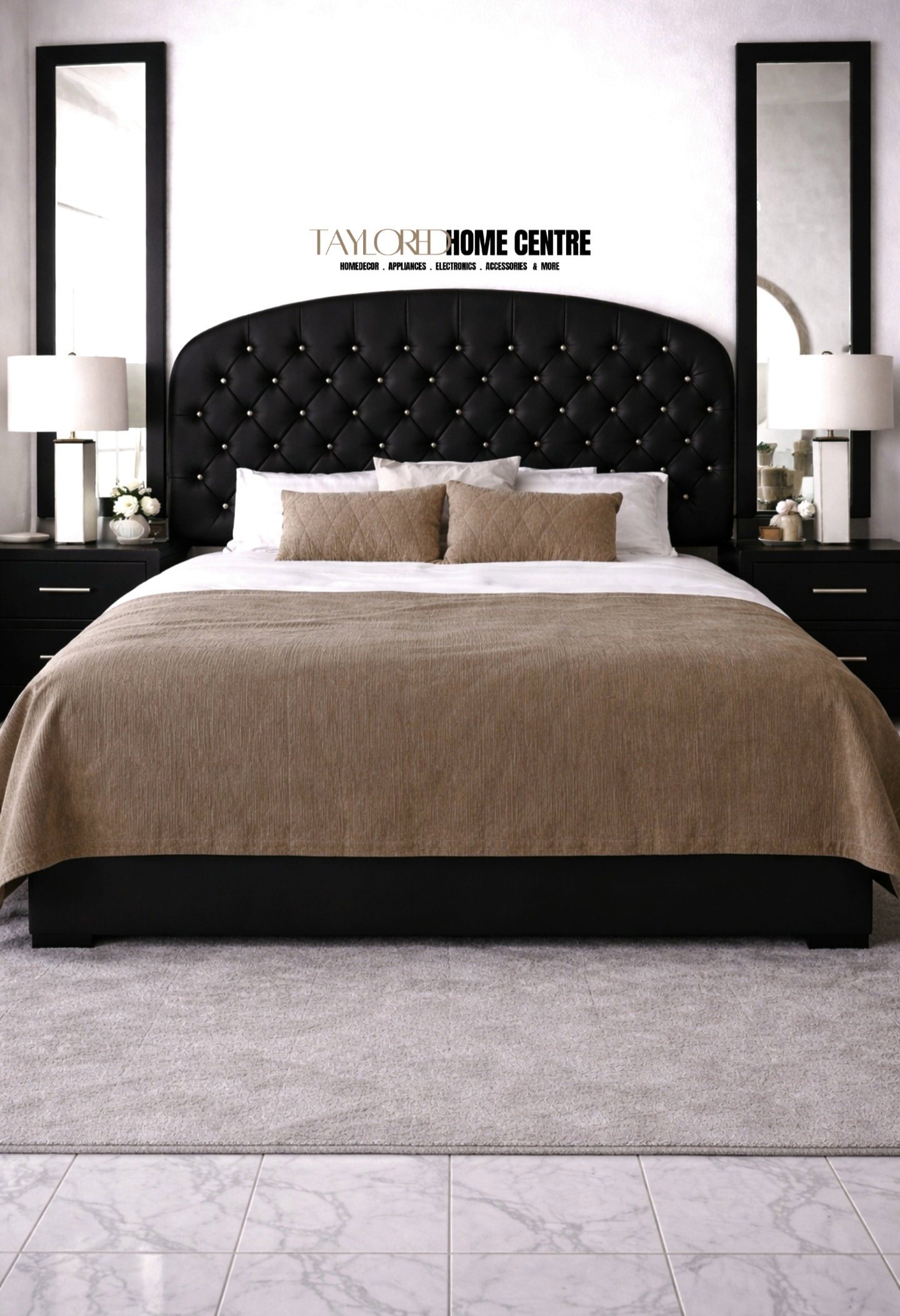 Upposted Headboard Size king & Queen (Available In Black, White & Grey