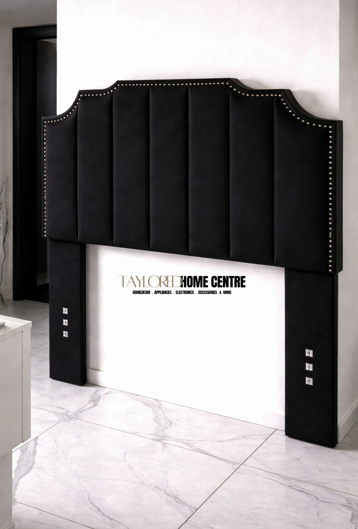 Upposted Headboard Black Colour Size KING_7