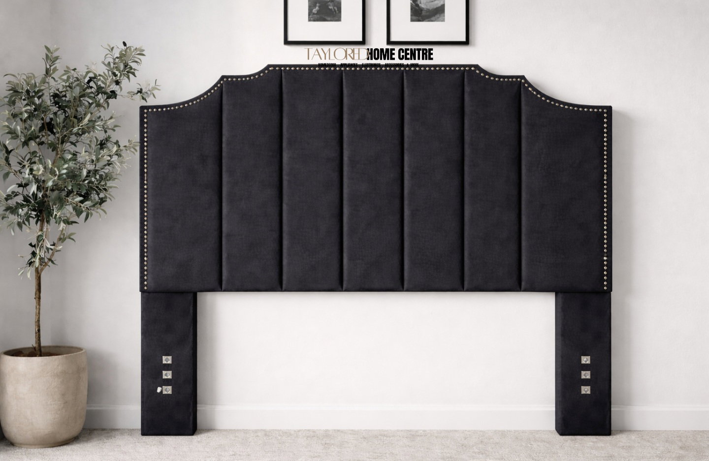 Upposted Headboard Black Colour Size KING_5