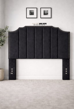 Upposted Headboard Black Colour Size KING