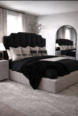 Upposted Headboard Black Colour Size KING