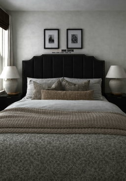 Upposted Headboard Black Colour Size KING