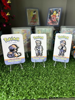 Enamel Pin Set of 3 [RED/BLUE Battle, Prof Oak, RED/BLUE Front View]