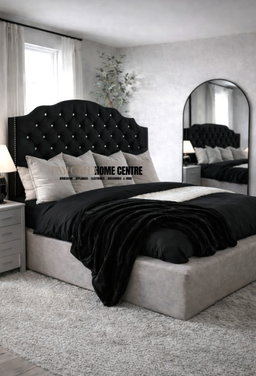Upposted Headboard  Size King (Available In Black, Silver, Cream