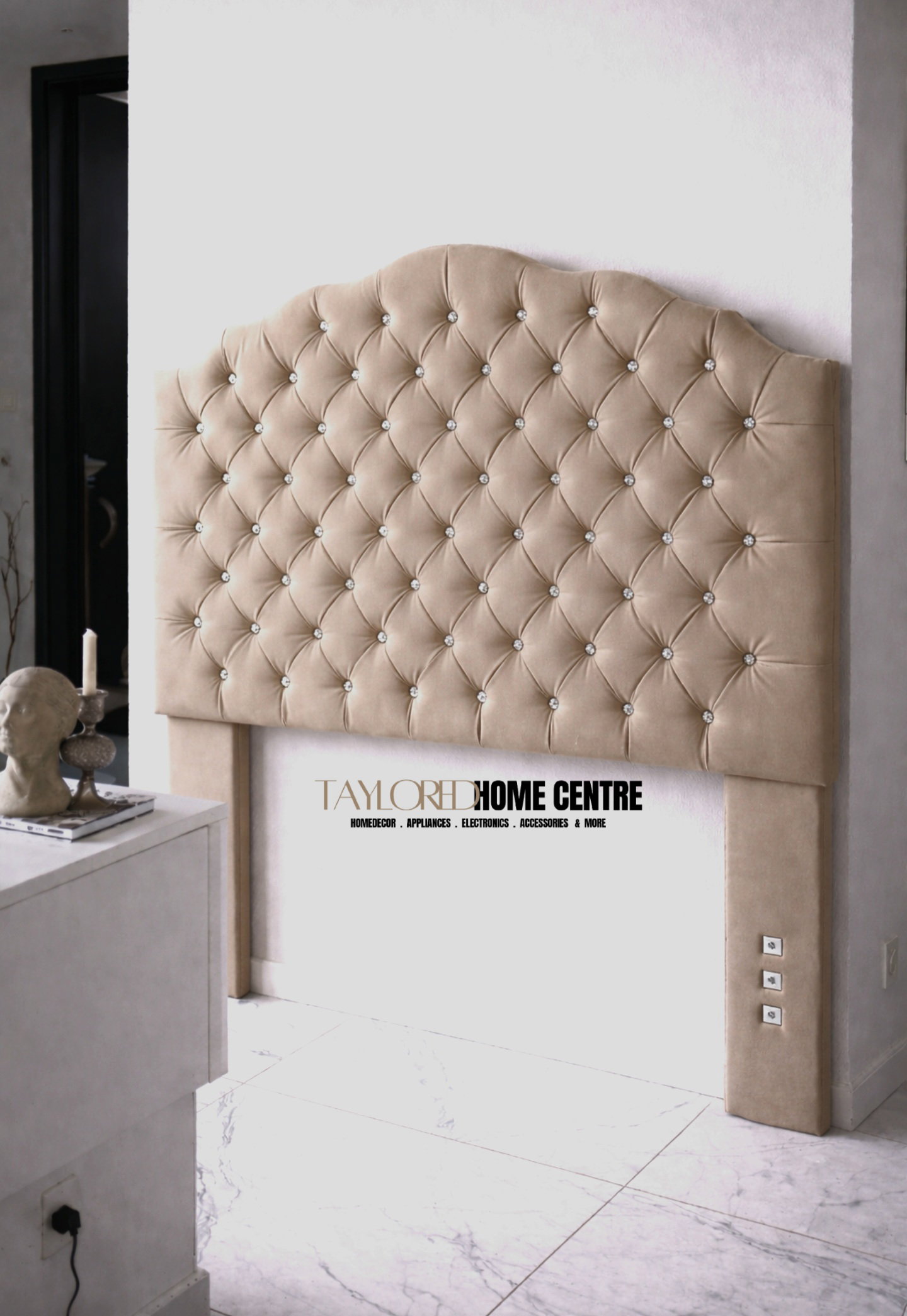 Upposted Headboard  Size King (Available In Black, Silver, Cream_5