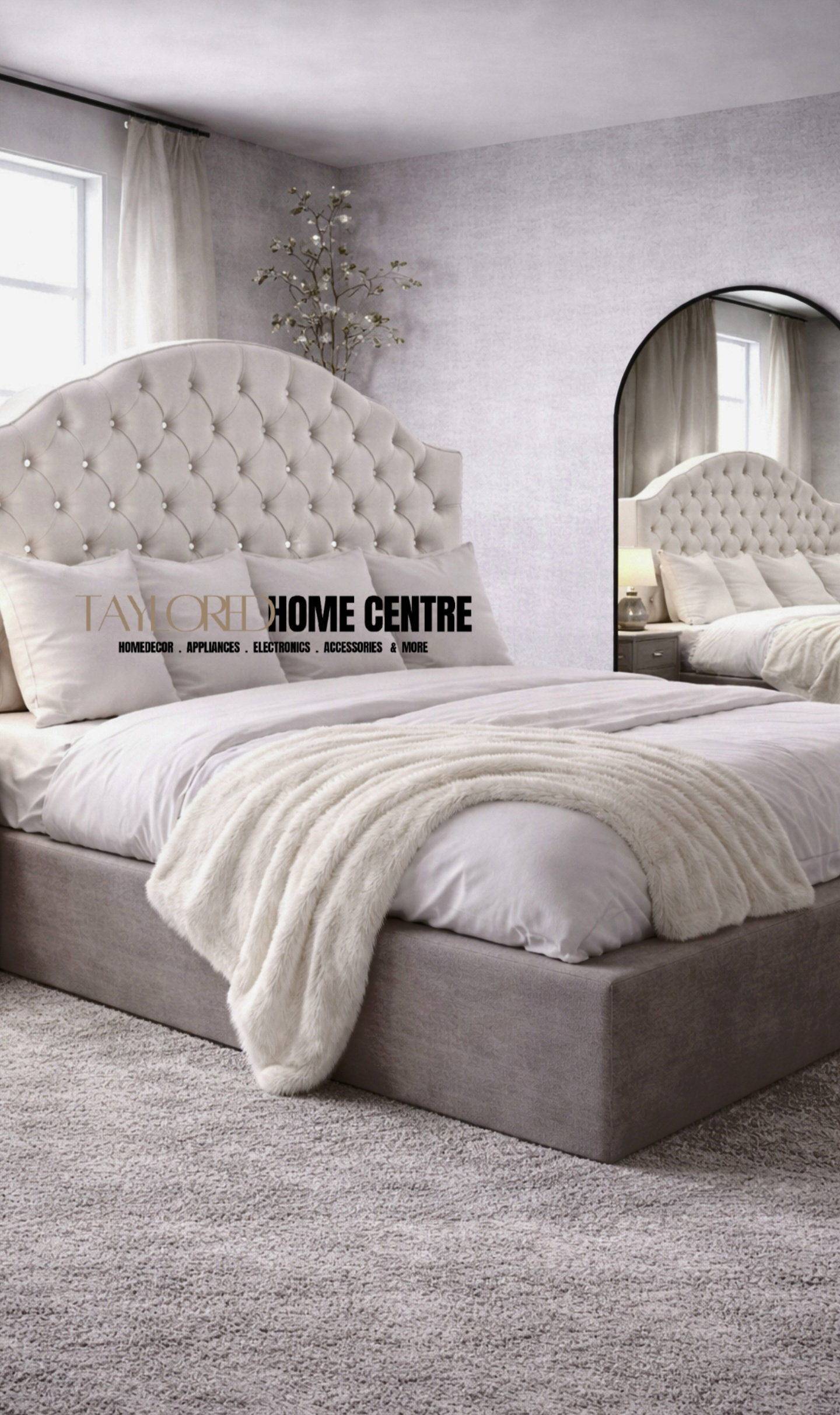 Upposted Headboard  Size King (Available In Black, Silver, Cream_6