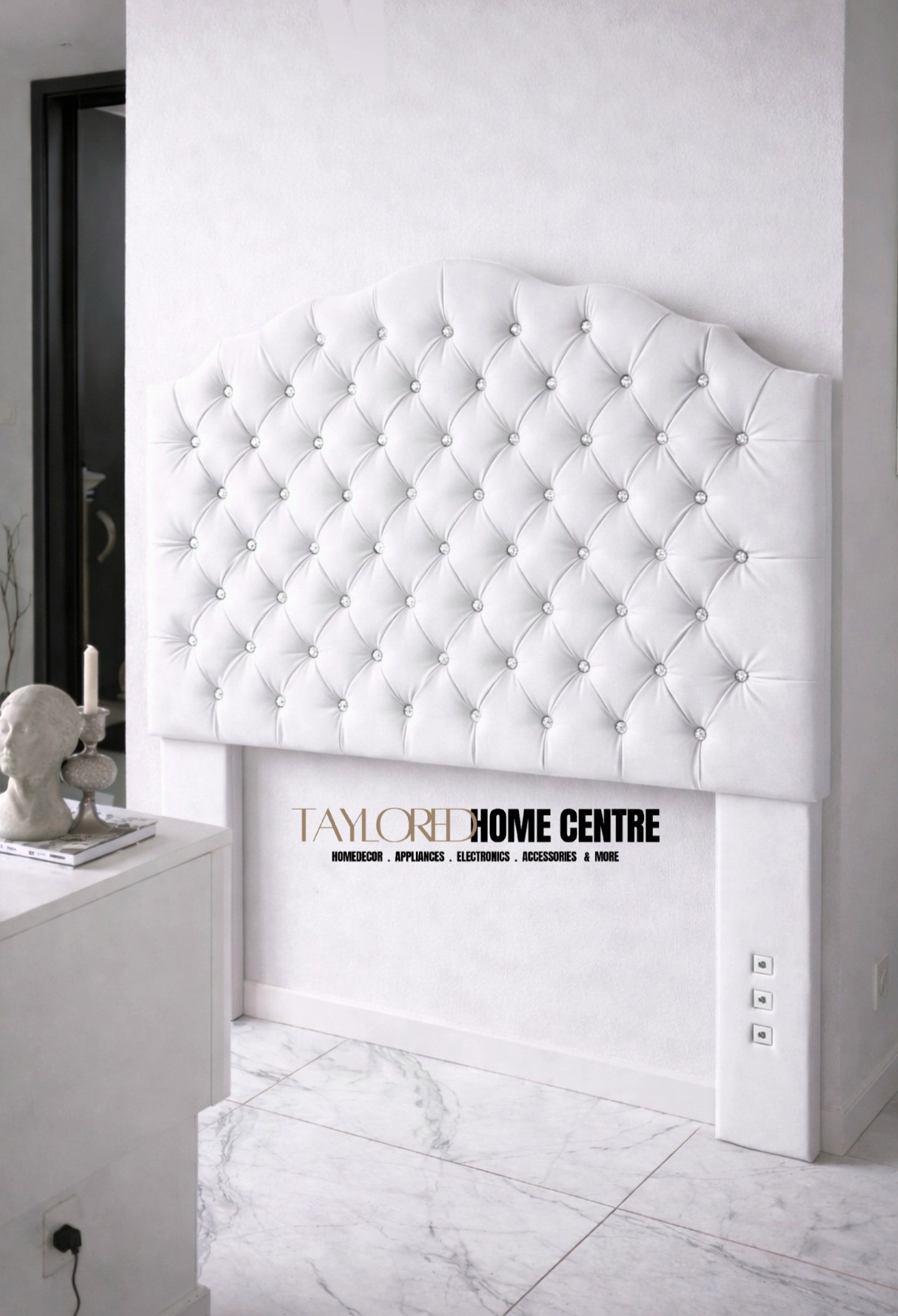 Upposted Headboard  Size King (Available In Black, Silver, Cream_4