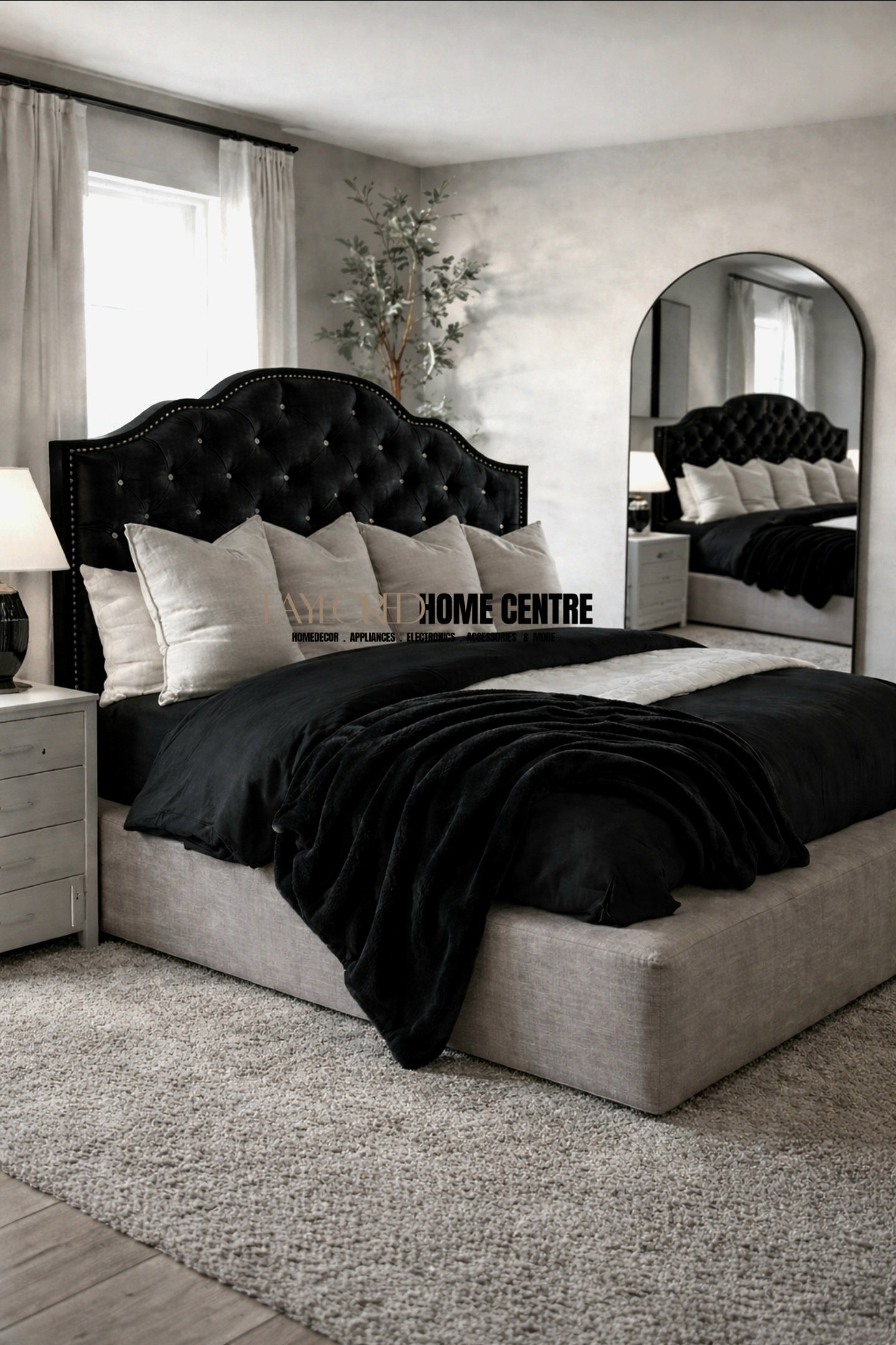 Upposted Headboard  Size King (Available In Black, Silver, Cream_7