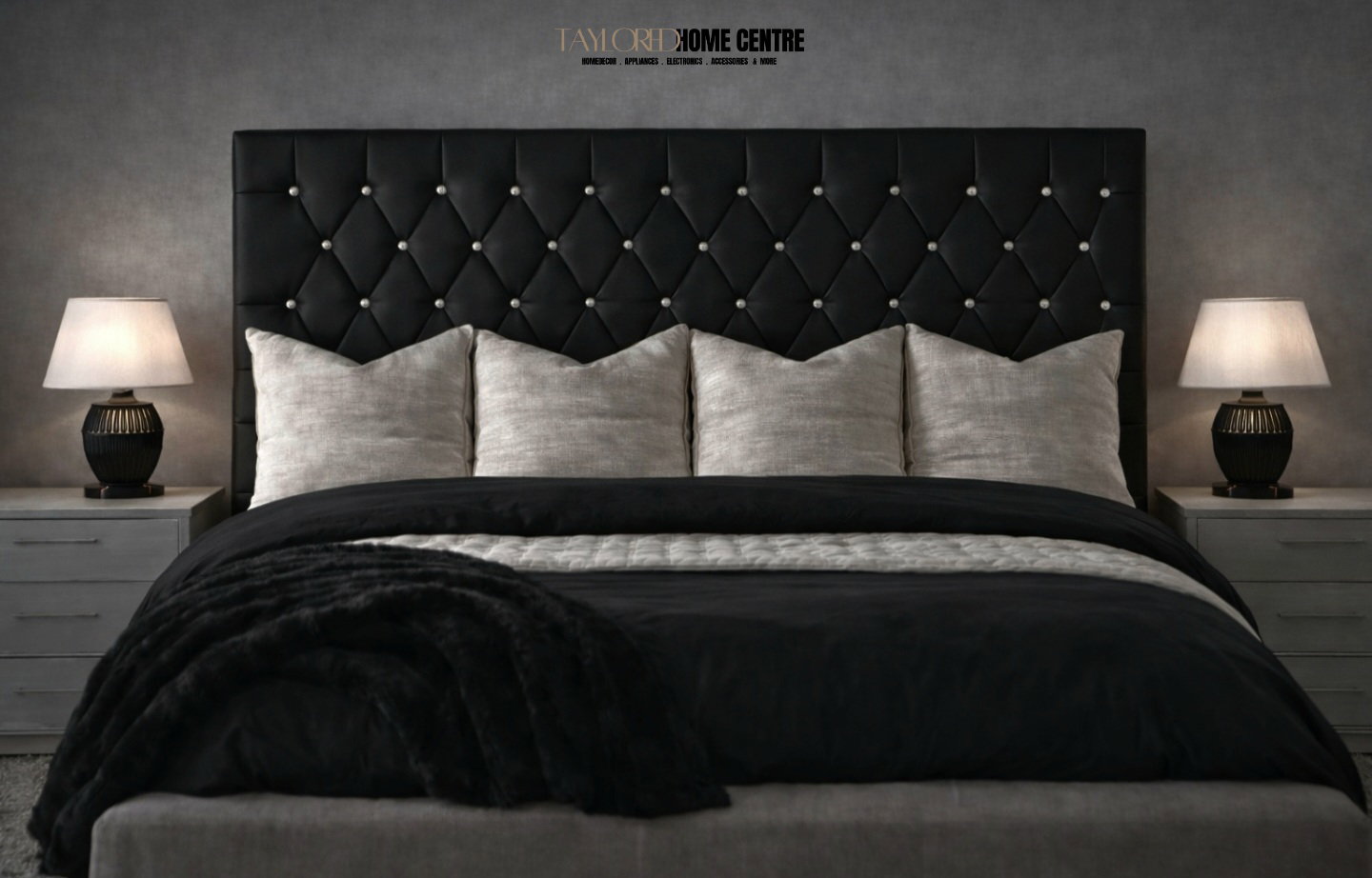 Upposted Headboard Size King & Queen (Available In Black, Grey & White_2