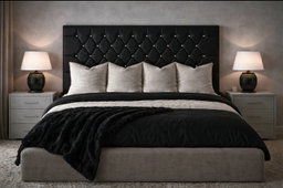 Upposted Headboard Size King & Queen (Available In Black, Grey & White